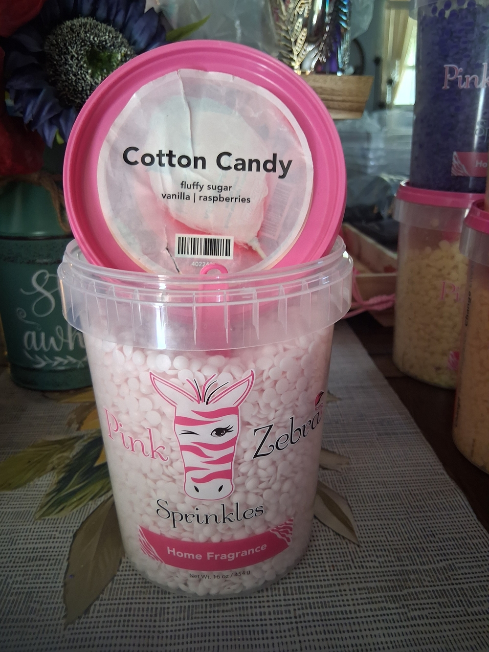 Pink Zebra Cotton Candy Fragrance Sprinkles - Pink White